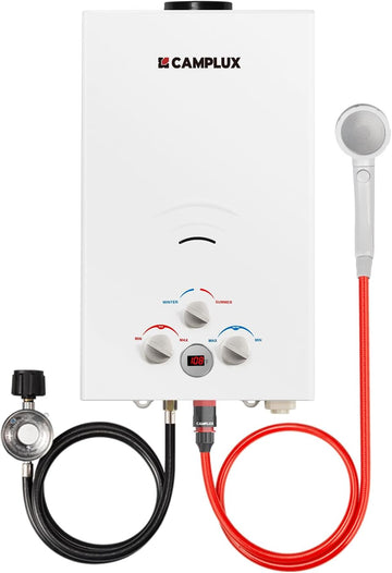 2.64 GPM Propane Portable Gas Water Heater, 68, 000 BTU Outdoor Tankless Camping Water Heater with Digital Display