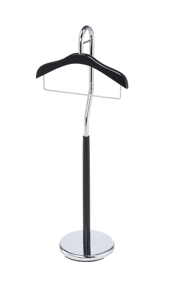 Amber Freestanding Valet Stand Coat Rack Organizer for Men and Women with Hanger, Trouser Bar, Black