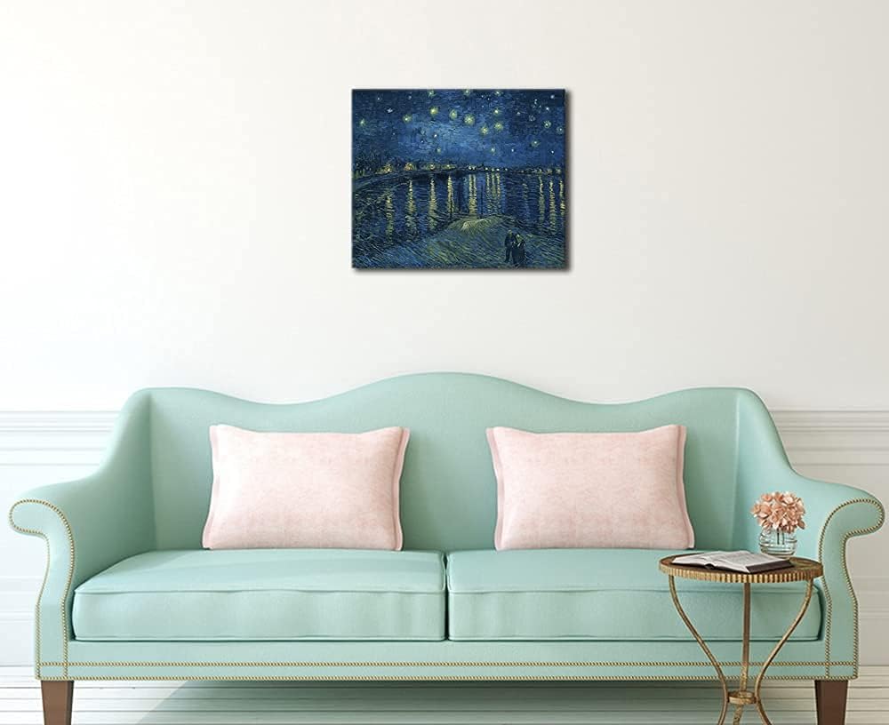 Starry Night Over the Rhone by Van Gogh Classic Oil Paintings Reproduction Modern Seascape Giclee Canvas Prints