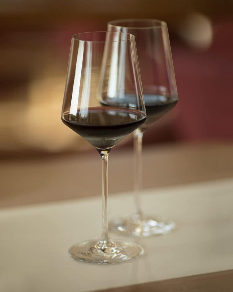 Red Wine Glasses Set of 6, Premium Crystal Wine Glasses Hand Blown, 17 oz, Long Stem, Thin Rim, Perfect for Daily
