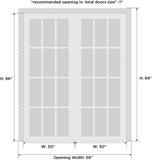 Sliding Closet Bypass Doors 60 x 96 inches | Base 7233 White | Rails Hardware Set | Wood Solid Bedro