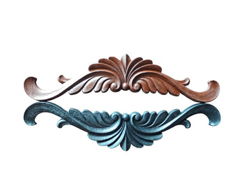 Resin ornate pediment 30cm, furniture appliques, resin mouldings, resin pediment, vintage makeover (black)