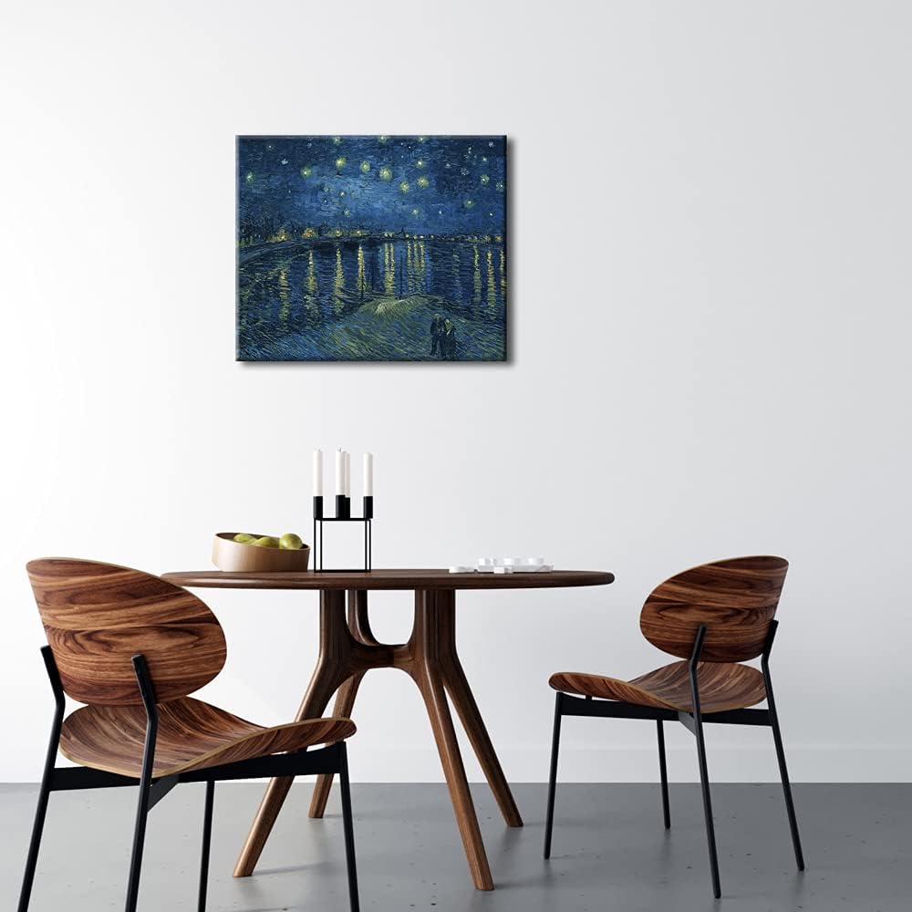 Starry Night Over the Rhone by Van Gogh Classic Oil Paintings Reproduction Modern Seascape Giclee Canvas Prints