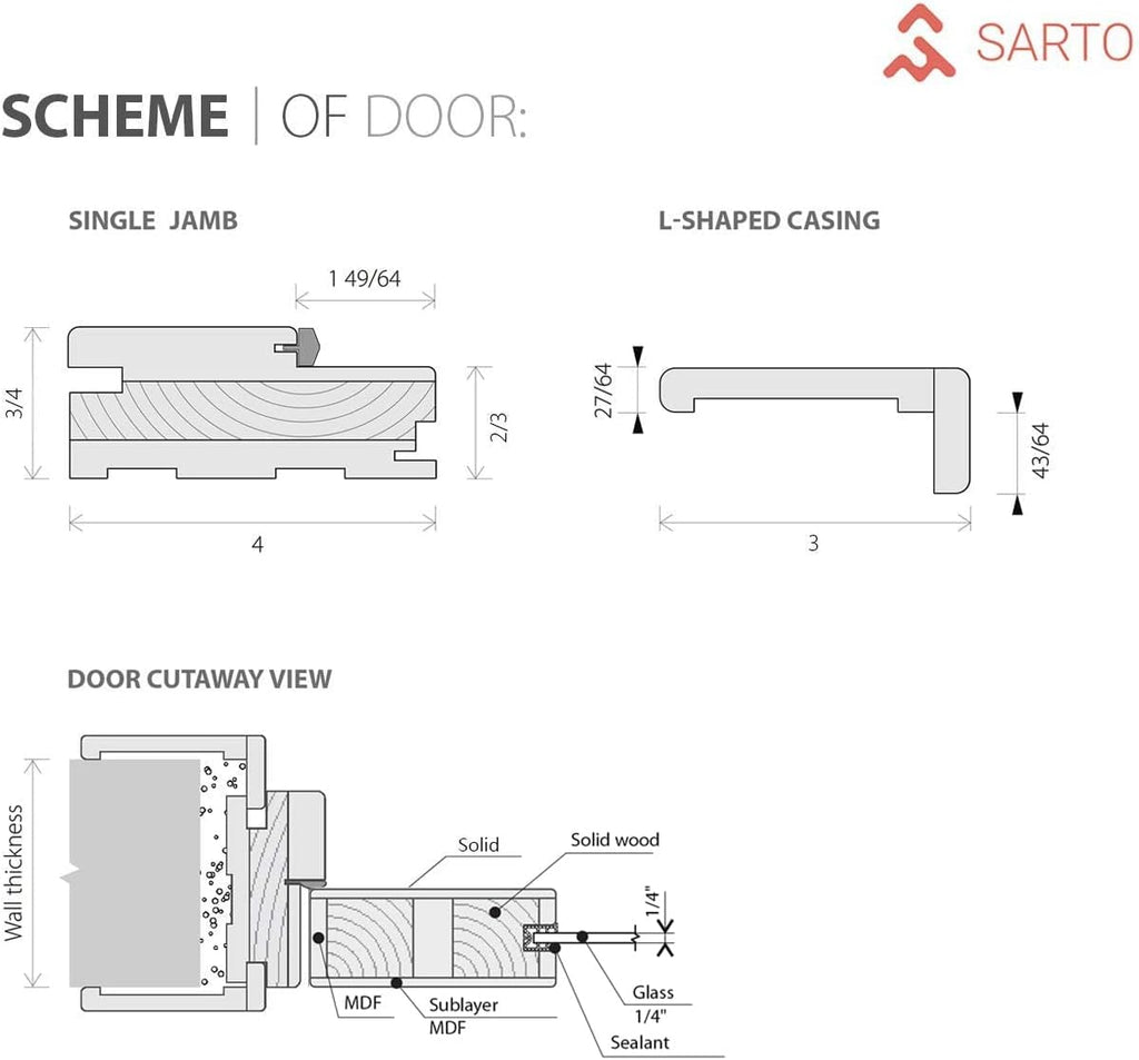 Lucia 2166 | Double Swing Interior French Doors with Glass, Solid Wood, Hardware Included, 72x80, Bl