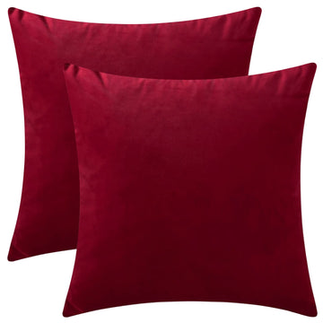 Set of 2 Comfortable Throw Pillow Covers for Bedding, Decorative Accent Cushion Sham Cases for Couch Sofa, Soft Solid
