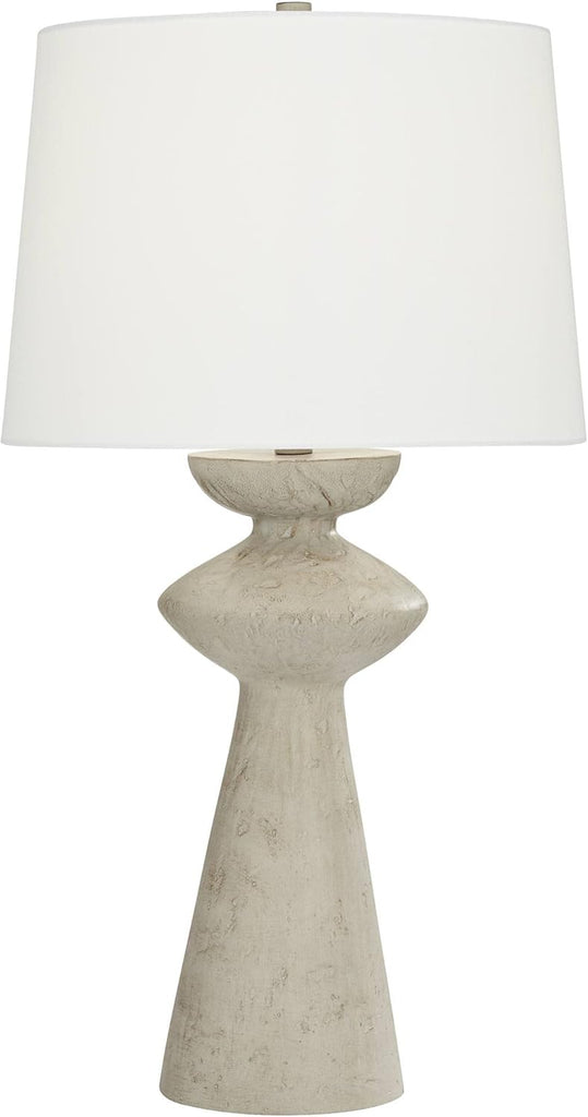 Euro Design Claire 30" Tall Sculptural Large Mid Century Modern Farmhouse Coastal End Table Lamp White Beige Living