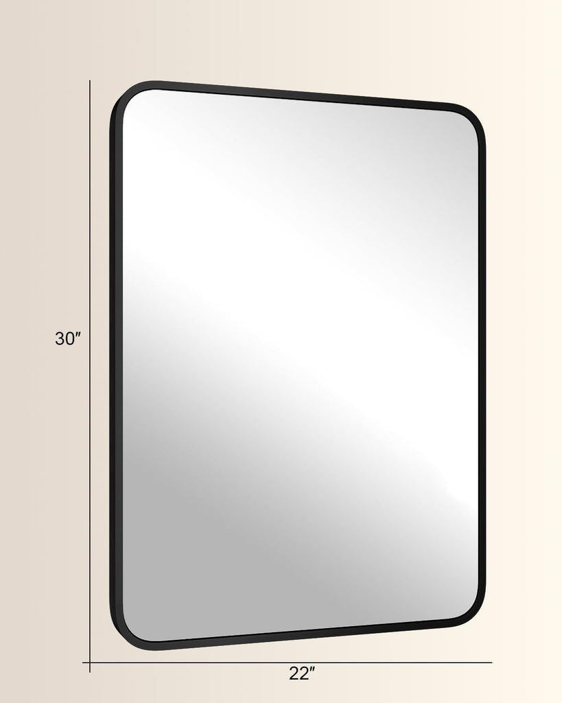 22" x 30" Bathroom Mirror Black Bathroom Mirrors for Over Sink Modern Bathroom Vanity Mirror Entryway or Living, Metal
