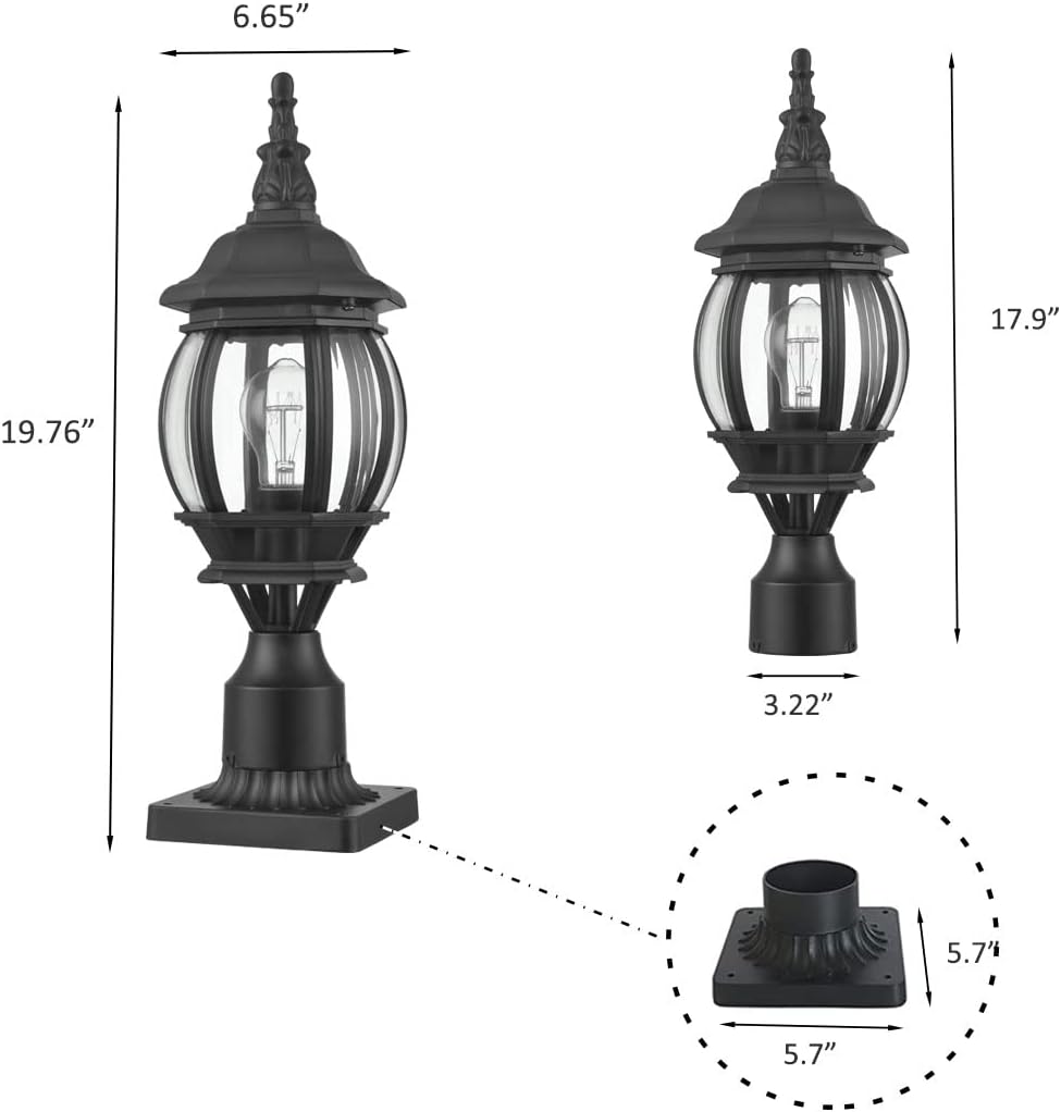Outdoor Post Light,Vintage Lamp Post Light Fixture