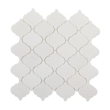 3 Inch Arabesque Lantern White Marble Mosaic Tile for Wall Floor, 5 Sheets