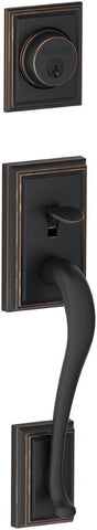 F58 ADD 505 Addison Exterior Handleset with Deadbolt, Aged Bronze (Exterior Half Only) - Door Handleset