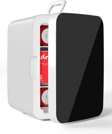 10L Compact Mini Fridge, Portable Small Refrigerator, Small Cosmetics Cooler, 2.6 Gal Mini Fridge with AC/DC Adapters