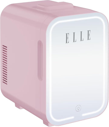 8L Mini Cooler Fridge with LED Makeup Mirror for Skincare & Cosmetic Storage Cooler & Warmer Removable Shelf Carrying