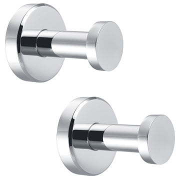 Polished Chrome Towel Hooks, 2 Pack, 304 Stainless Steel