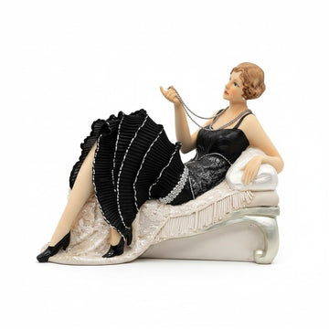 11 Inch Victorian Lady Figurine, Art Deco Decor Statue