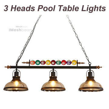 Pool Table Lighting Fixtures Ceiling Lamp for Game Room Beer Party 7' - 8 ' Table,Black Metal Ball Design Billiard