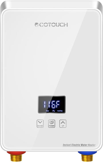 Tankless Water Heater Electric, ECOTOUCH 240V 6.5kW Point of Use Water Heater On Demand Instant Hot Water Heater with