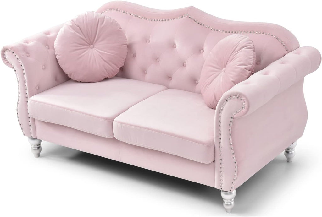 Old World Charm Loveseat, Pink