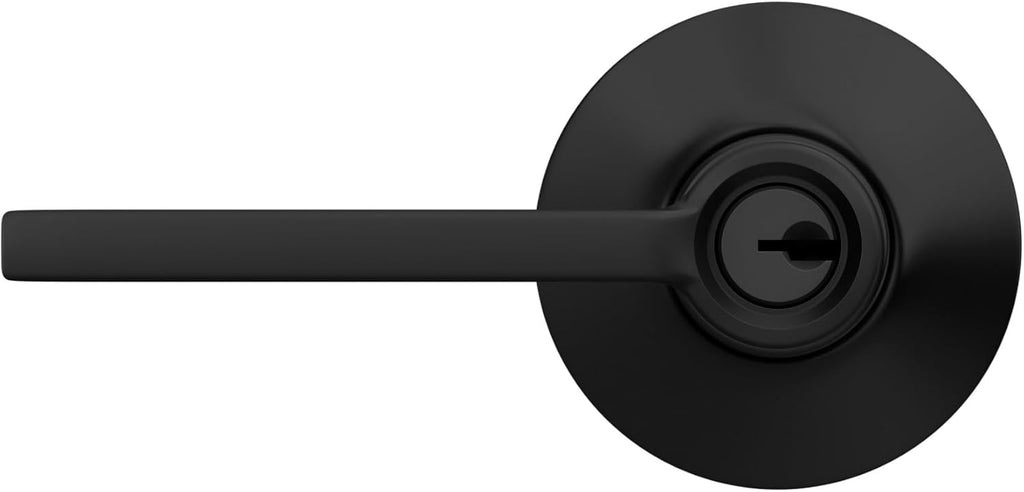 F51 V LAT 622 Latitude Door Lever, Keyed Entry Lock, Matte Black