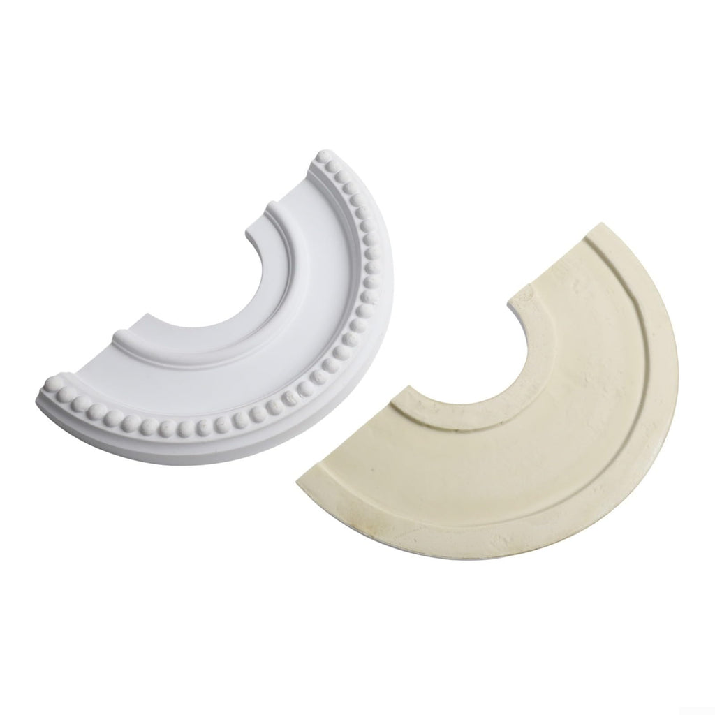 Round Split Ceiling Medallion Decorative, Light Fixture Cover Plate, PU Material White Vintage, Design With 12.4 Inch
