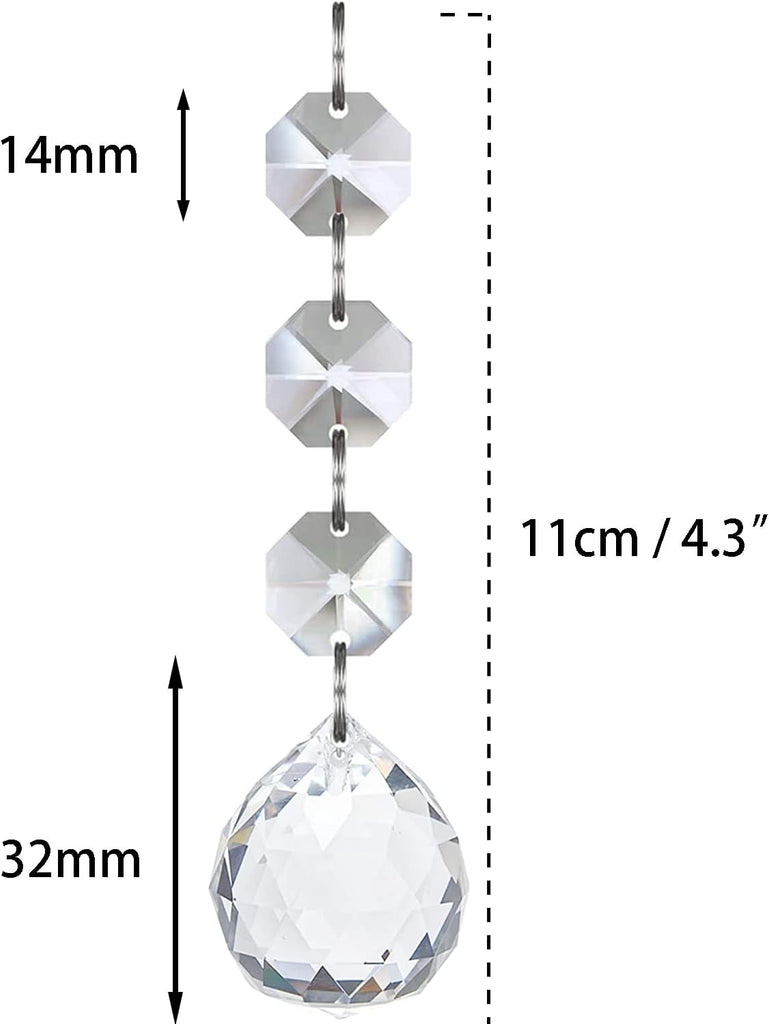 30pk Christmas Crystal Ball Prism Ornaments for Christmas Tree Decorations