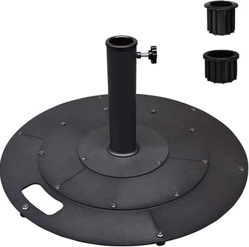 21 Inches Heavy Duty Metal Outdoor Patio Umbrella Base Stand Holder for 1-¼" or 1-½" Umbrella Poles, Black
