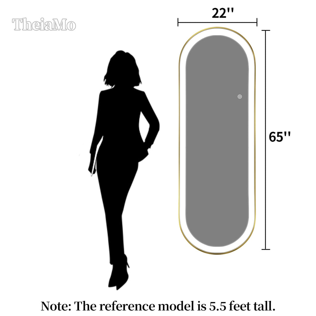 Oval LED Full Length Mirror with Light, Backlit and Frontlit Mirror