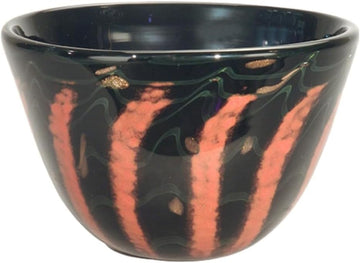 Hand Blown Art Glass Bowl - Decorative Centerpiece Decor - 8" Tall