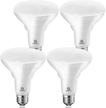 4 Pack LED Recessed Light Bulbs BR30, 1100 Lumens, 85W Equivalent, Dimmable, Daylight 5000K, Indoor Flood Lights for