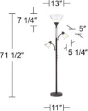 Warwick Industrial Torchiere Tree Floor Lamp LED 3-Light Edison 71.5" Tall Tiger Bronze Metal Clear Seedy Glass Shade