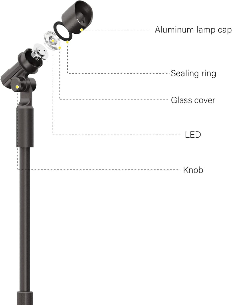 Low Voltage LED Telescoping Spotlight Wall Light Outdoor Spotlight Waterproof Lighting for Driveway, Yard, Lawn
