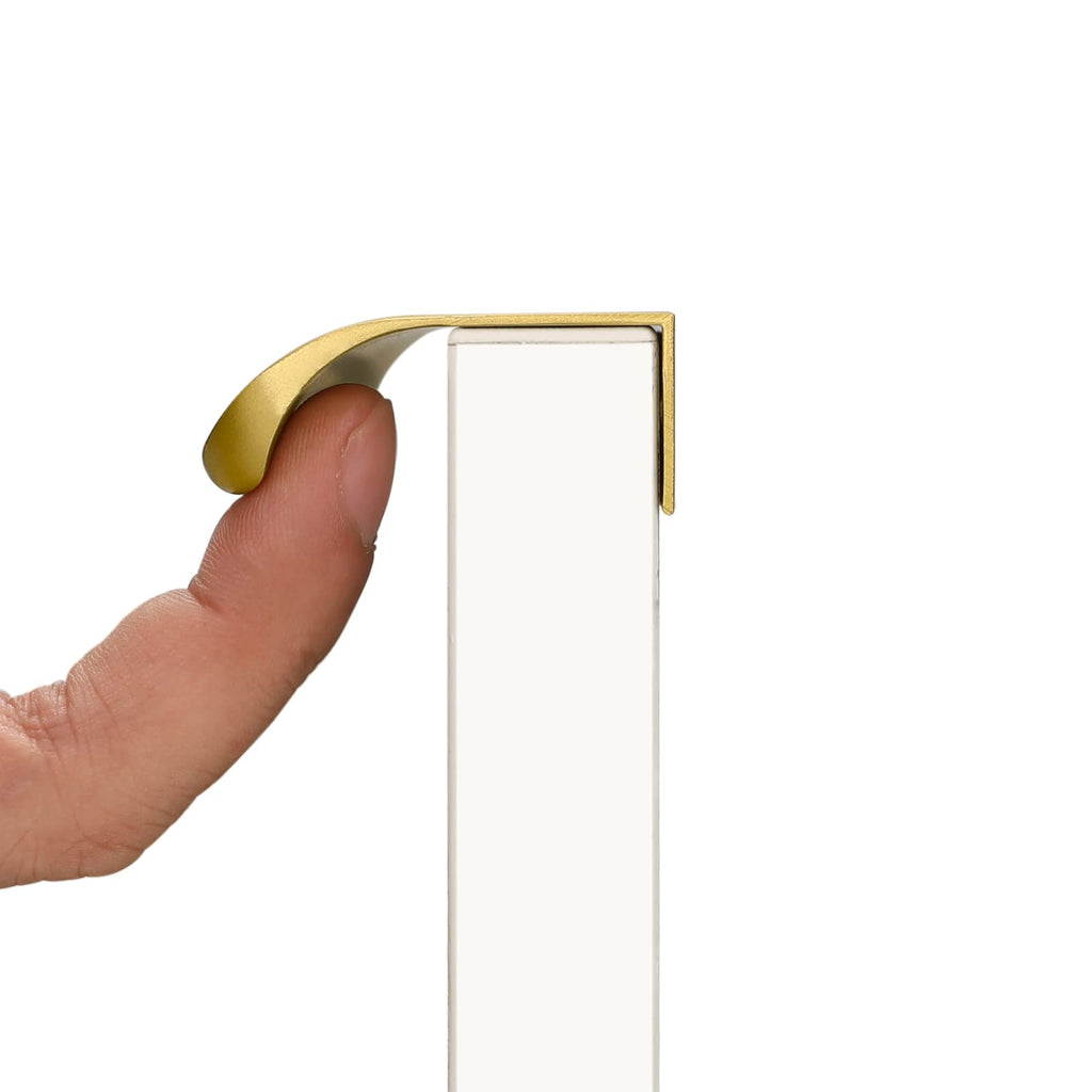10 Pack 5 Inch Matte Gold Finger Pulls Cabinet Edge Pulls Brushed Brass Drawer Handles Edge Hardware Cupboard