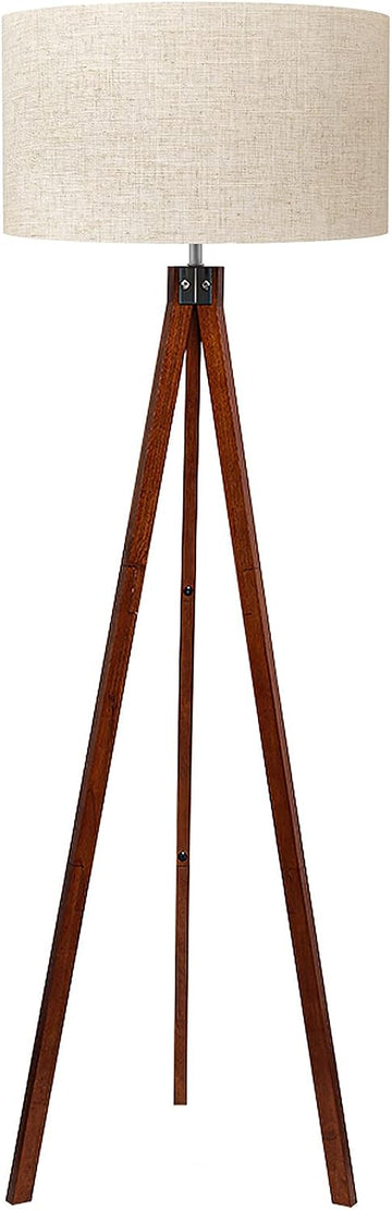 Wood Tripod Floor Lamp, Mid Century Standing Lamp, Modern Design Studying Light Room and Office