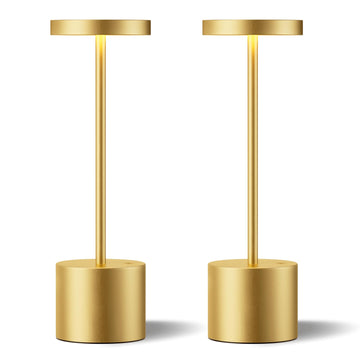 Cordless Rechargeable Table Lamp, 4000mAh Battery Operated, Light Gold, 2