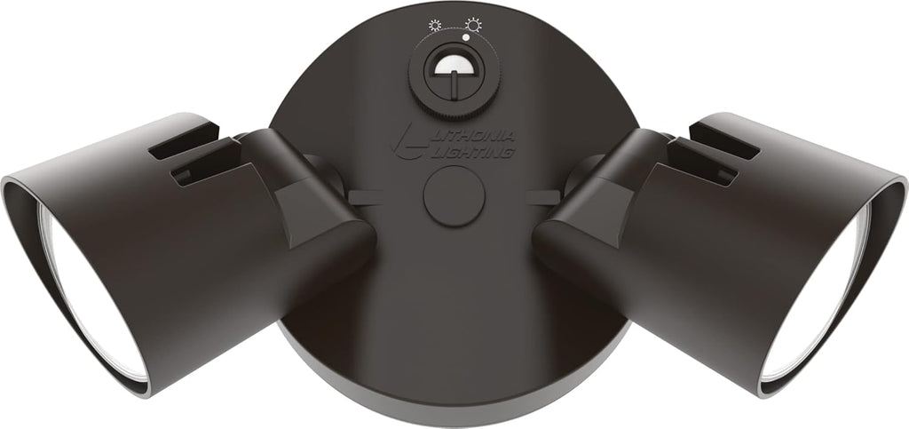 HomeGuard 2-Light LED Outdoor Flood Lights, Dusk to Dawn | Dark Bronze Outdoor LED Lights, Adjustable Lumens, 4000K