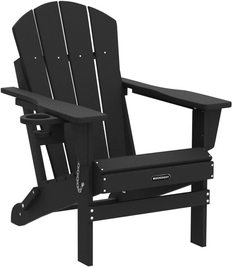 Folding Adirondack Chairs Patio Chairs Outdoor Adirondack Chair Weather Resistant Chair , Outside, Deck, Backyard