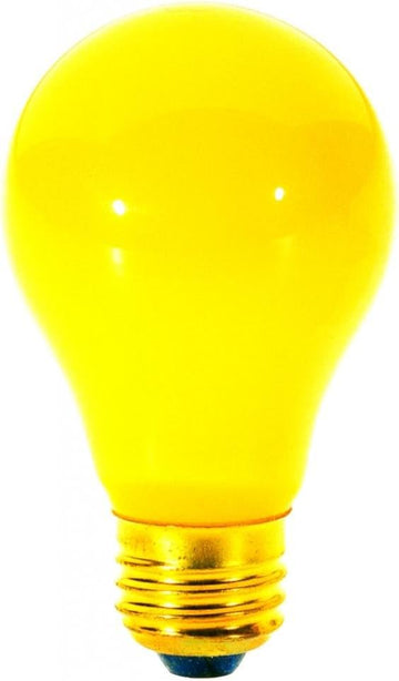 A19 Yellow Bug Light Incandescent Bulbs, 40W E26, 4 Pack, A/YB, A19/Y