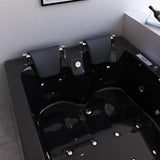 Whirlpool Bathtub Hot Tub Black with Double Pump 2 persons AMALFI with Heater