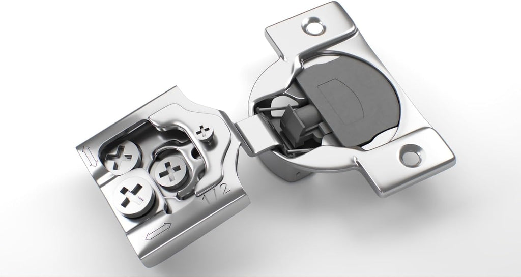 20 Pack, 1/2" Overlay 3D Soft Close Concealed Hinge for Face Frame Door, Smooth Slow Self Closing Hinges, Satin Nickel