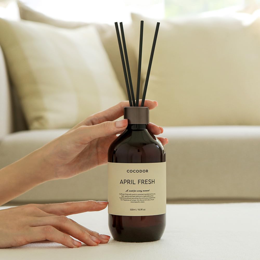Premium Reed Diffuser/Cashmere Vanilla /16.9oz /1 Pack/Large Capacity Fragrance Scent Oil Stick Diffuser Set Bathroom