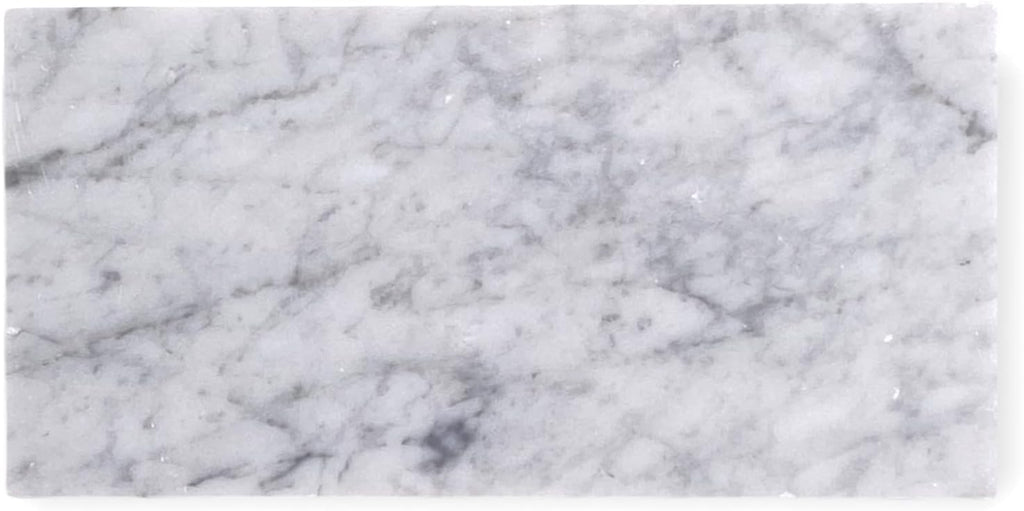 Premium Carrara Greyish 4x8 Marble Wall Floor Tile (Box of 30 Individual Tiles) for Kitchen Backsplash Bathroom