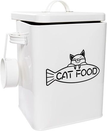 Dog and Cat Food Storage Container, Farmhouse Pet Food Containers with Lid and Dry Food Scoop, Durable Airtight Great