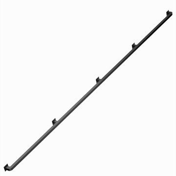 Black Wrought Iron Indoor Stair Handrail 12FT, Square Tube Safety Railing