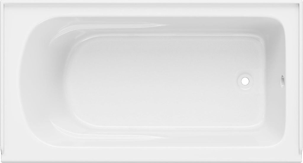 PFS6036RSKN Hillsboro 60" Three Wall Alcove Acrylic Soaking Tub with Right Drain - White