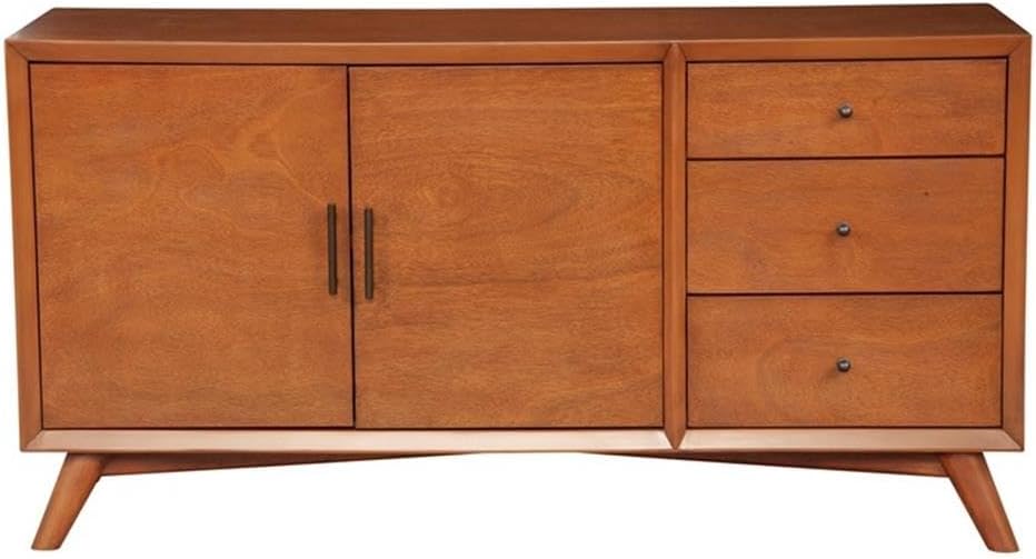 Flynn 58" Mahogany and Okoume Veneer Sideboard with Wine Storage, Chestnut