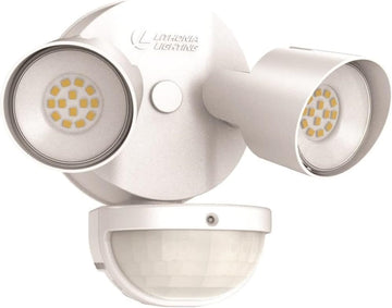 HomeGuard 2-Light LED Outdoor Flood Lights, Motion Sensor | White Motion Sensor Outdoor Lights with Dusk to Dawn