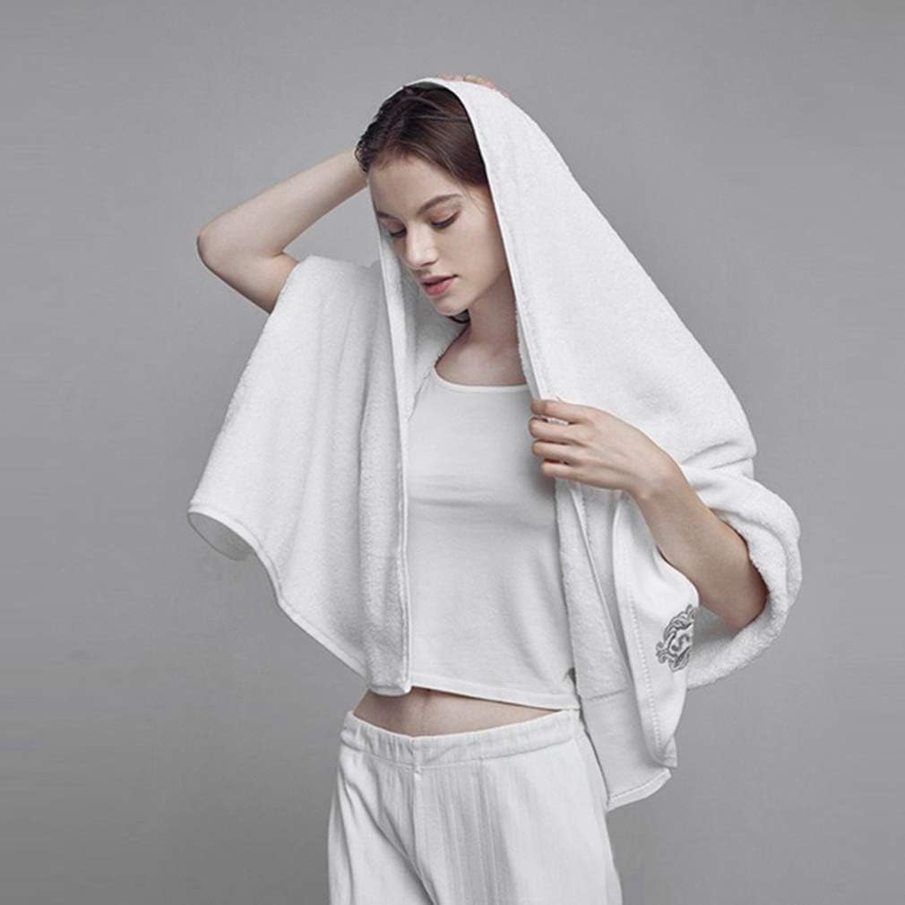 Luxury Bathroom Super Soft and Highly Absorbent Premium 100% Cotton Bath Towel Set for Gifts (White-D)
