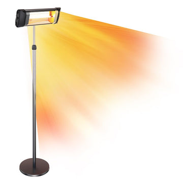 Outdoor Electric Patio Heater, Adjustable Height, Dust & Water Resistant, Auto Shut Off Tip Over Switch & Overheat