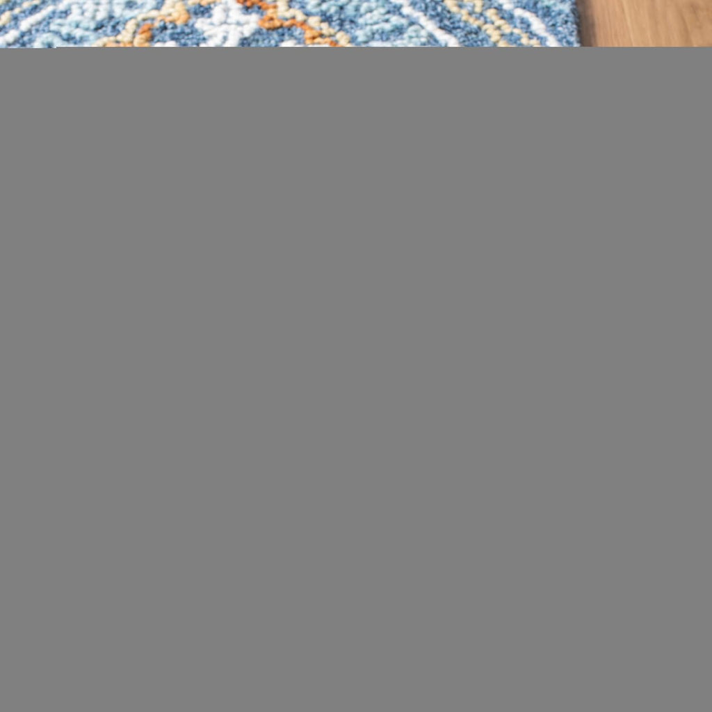 Blossom 10' x 14' Navy/Yellow Handmade Premium Wool Dining Area Rug
