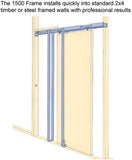 Sliding French Double Pocket Doors 64 x 80 inches Clear Glass | Lucia 2166 White Silk | Kit Trims Ra