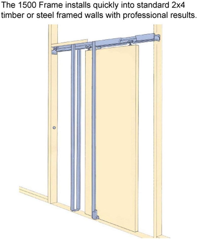 Sliding French Double Pocket Doors 72 x 96 inches Clear Glass 3 Lites| Lucia 2555 Matte White | Kit 
